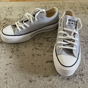 Women’s Grey Platform Converse, Size 6.5